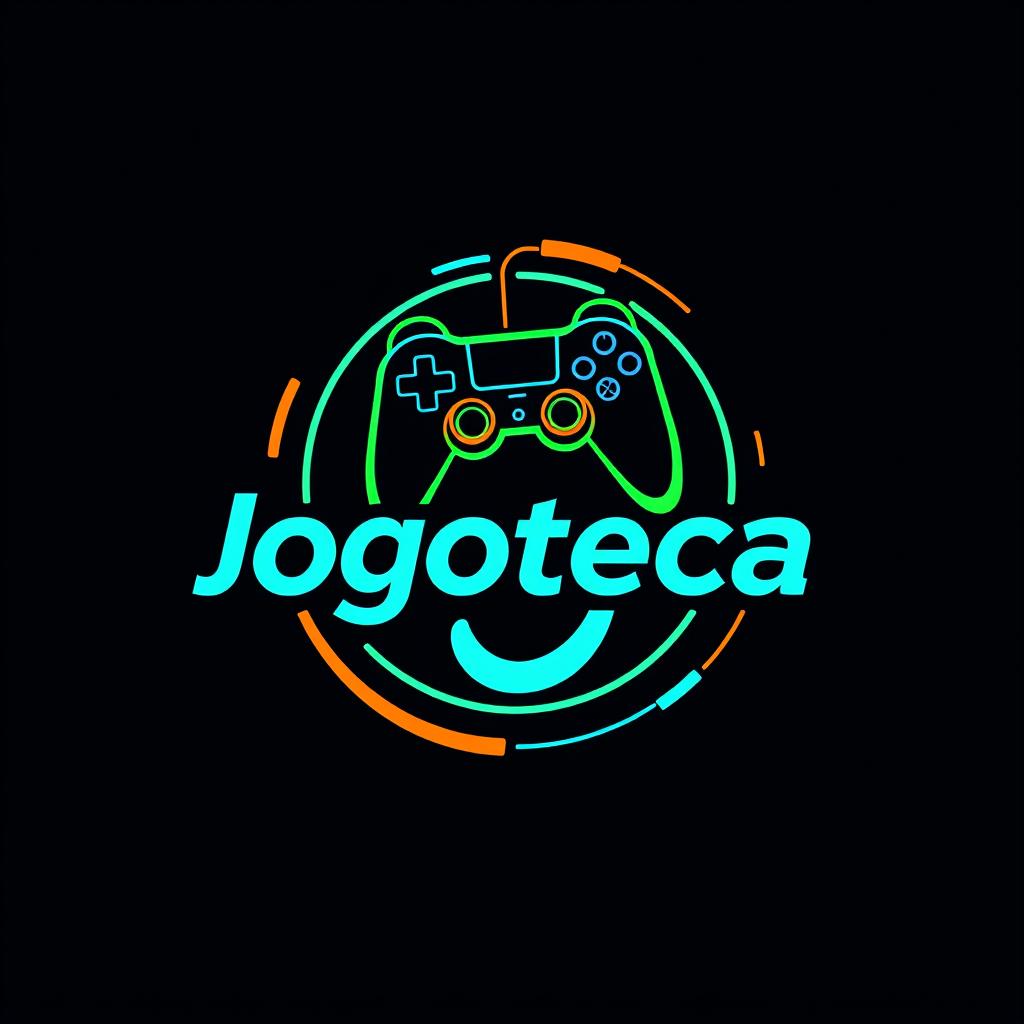 A captivating logo design for 'Jogoteca', emphasizing a modern and playful gaming theme