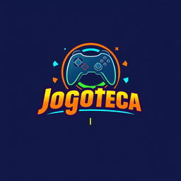 A captivating logo design for 'Jogoteca', emphasizing a modern and playful gaming theme