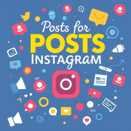 A vertical A4 cover for an ebook titled 'Posts for Instagram'