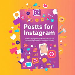 A vertical A4 cover for an ebook titled 'Posts for Instagram'