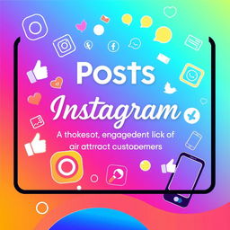 A vertical A4 cover for an ebook titled 'Posts for Instagram'