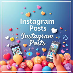 A vertical A4 cover for an ebook focused on Instagram posts, showcasing vibrant and engaging elements that represent the world of social networks