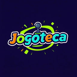 A striking and modern logo design for 'Jogoteca', reflecting a vibrant and fun gaming environment