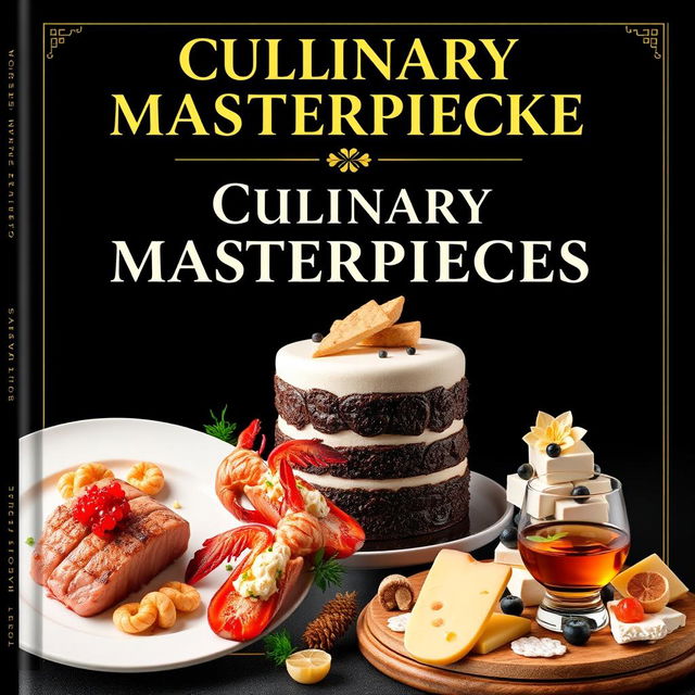 A luxurious and elite-looking recipe book cover that exudes sophistication and high status