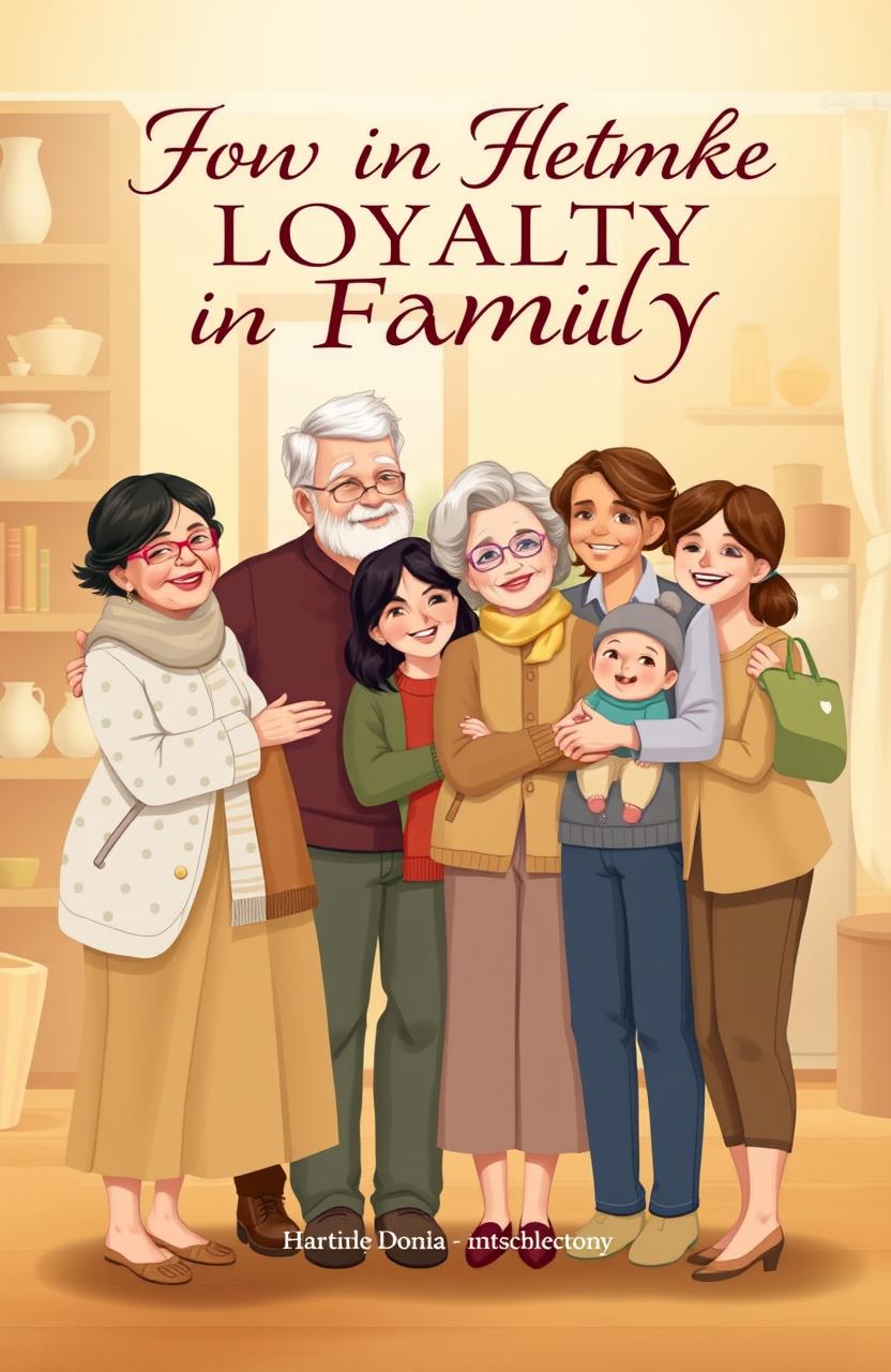 A warm and heartfelt book cover illustration depicting the theme of loyalty in family