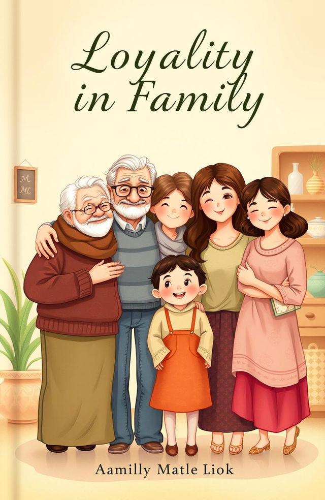 A warm and heartfelt book cover illustration depicting the theme of loyalty in family