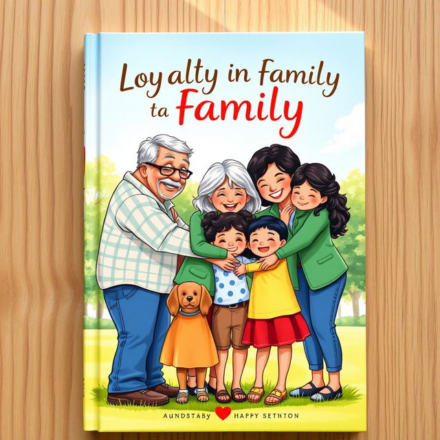 A touching and vibrant book cover illustration that conveys the theme of loyalty in family