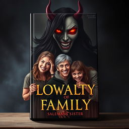 A captivating book cover that accurately portrays the theme of loyalty in family, featuring a warm and loving family portrait where each member is joyfully interacting