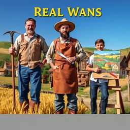 Three real men from a quaint village, each showcasing their unique backgrounds and aspirations for success