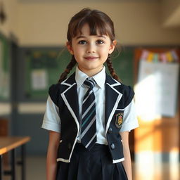An ultra-realistic portrait of a young girl with the facial features reminiscent of Rachel Leigh Cook at the age of 12