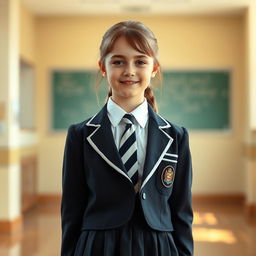 An ultra-realistic portrait of a young girl with the face of Rachel Leigh Cook at 12 years old