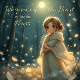 A dreamy, ethereal scene capturing "Whispers of the Heart" with a soft and whimsical atmosphere