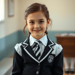 An ultra-realistic portrait of a young girl with the face reminiscent of Rachel Leigh Cook at 10 years old