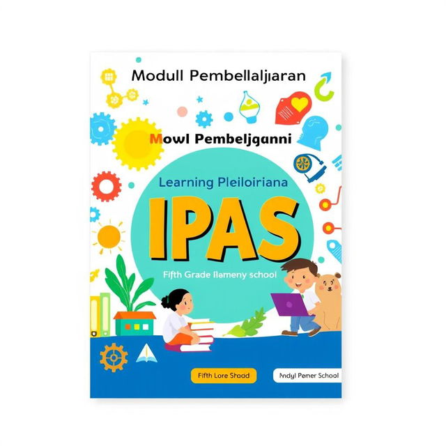 A cover design for a learning module titled 'IPAS' for fifth-grade elementary school students, featuring the name 'Dwi Pujiyanti' prominently displayed