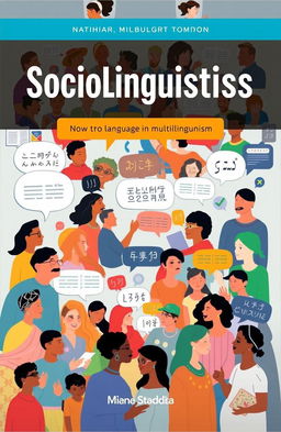 A book cover for a sociolinguistics book featuring a vibrant collage of diverse communities engaging in language