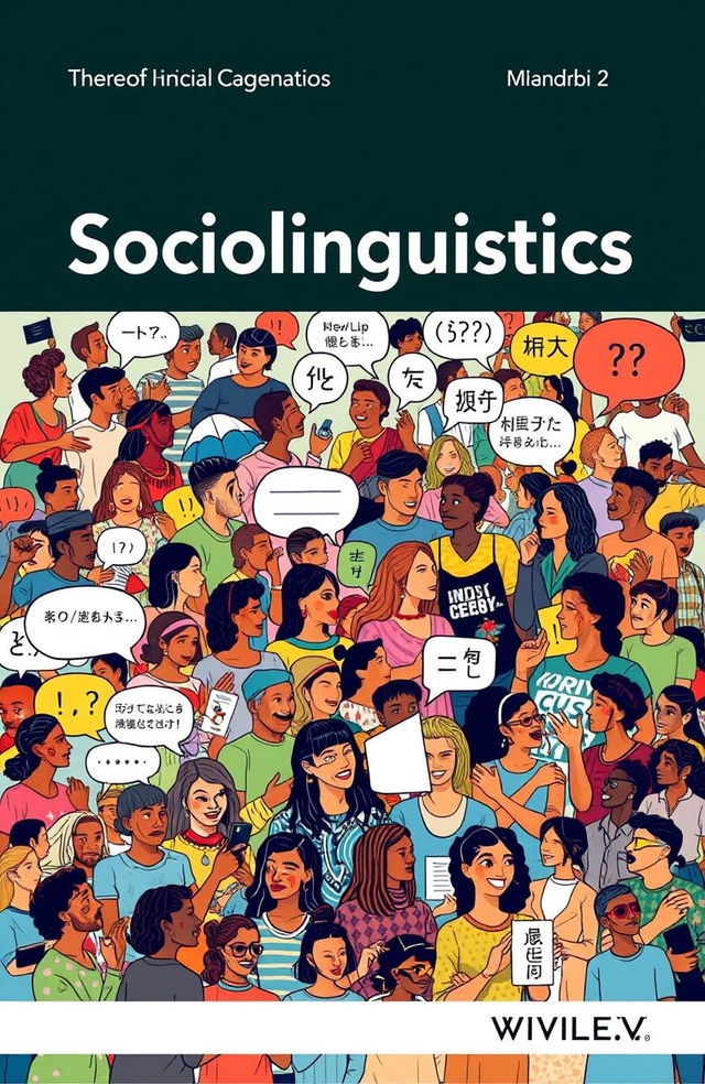 A book cover for a sociolinguistics book featuring a vibrant collage of diverse communities engaging in language