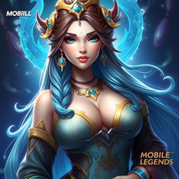 A stunning depiction of Kadita from Mobile Legends, reimagined as a beautiful Central Asian woman with large breasts
