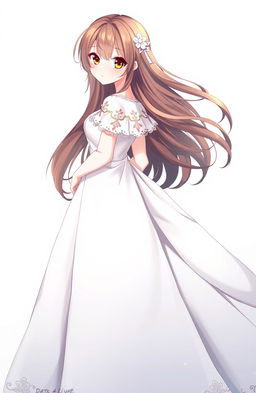 A beautiful spirit girl facing the camera, depicted in the art style of the 'Date a Live' light novel and anime series