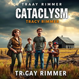 A book cover for 'Cataclysm' by Tracy Rimmer featuring a post-nuclear-war landscape
