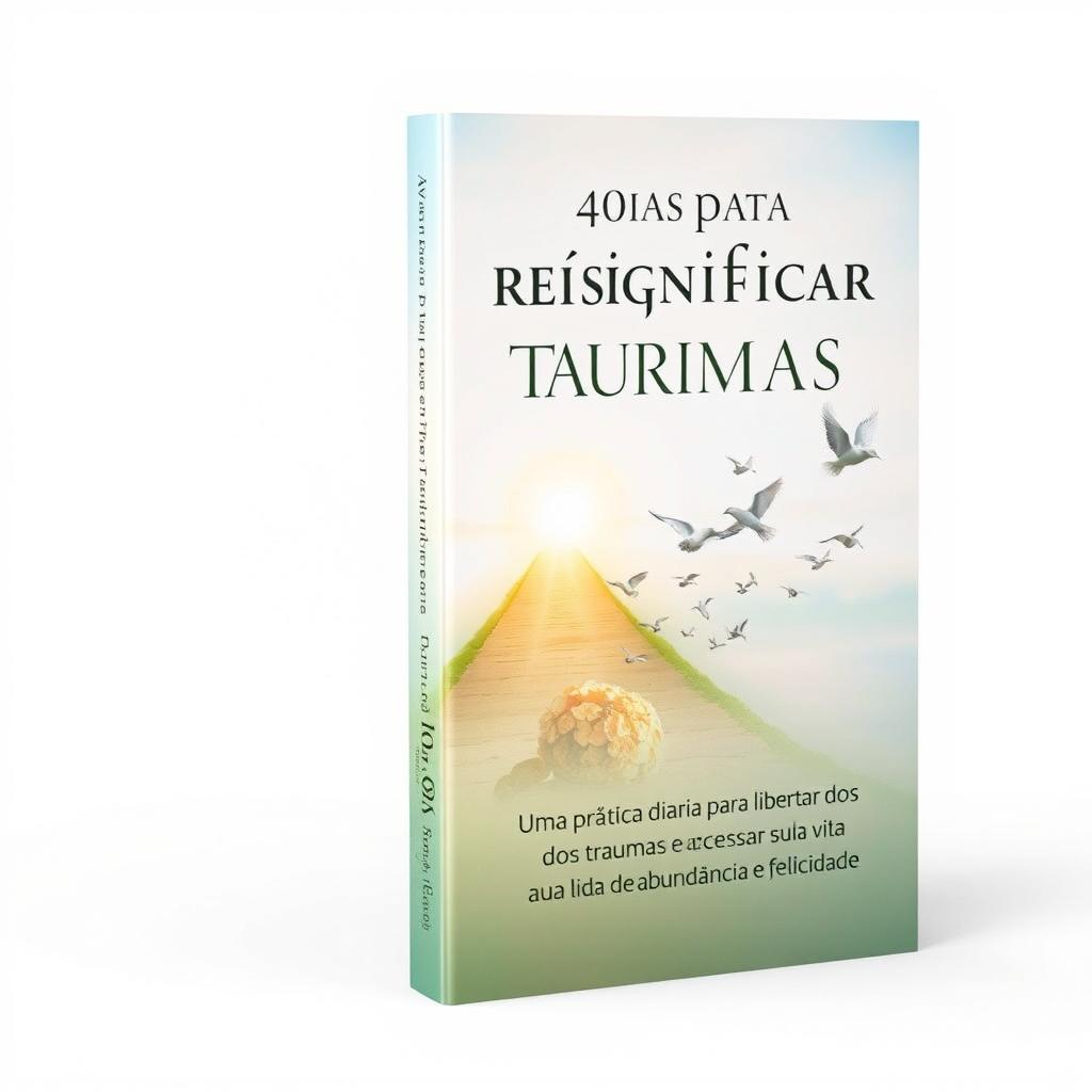 A striking book cover design for '40 Dias para Resignificar Traumas'