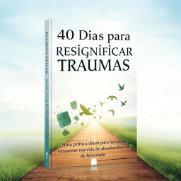 A striking book cover design for '40 Dias para Resignificar Traumas'