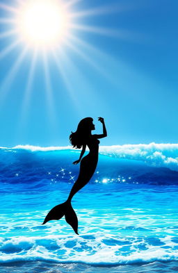 A stunning scene depicting a vivid and dazzling ocean, surf sparkling under a bright sun, with gentle waves rolling in