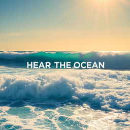 A stunning scene depicting a vivid and dazzling ocean, with surf sparkling under a bright sun