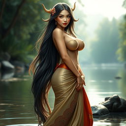 A captivating representation of Nyi Blorong, the beautiful and enchanting Indonesian mythical figure