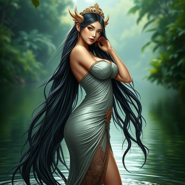 A captivating representation of Nyi Blorong, the beautiful and enchanting Indonesian mythical figure