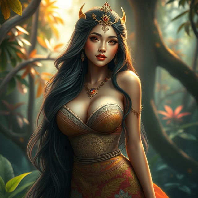 A stunning depiction of Wewe Gombel, the beautiful and alluring Indonesian mythical figure