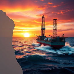 An artistic scene featuring the silhouette of Guyana on the left side of the image