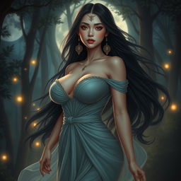 A mesmerizing depiction of Kuntilanak, the beautiful and enchanting Indonesian mythical female spirit