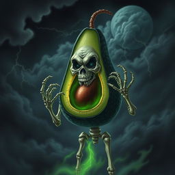 A Tzitzimitl, depicted as an evil skeletal avocado with a dark, menacing expression