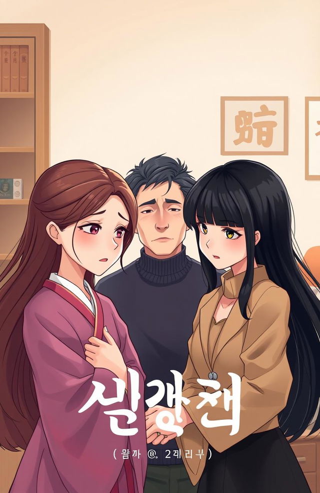 A novel cover design featuring an illustration in Korean-style two-dimensional animation