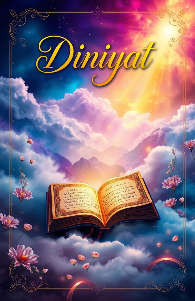 A beautiful and intricate book cover design for a title called 'Diniyat'