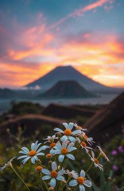 A captivating novel cover featuring a bouquet of delicate edelweiss flowers in the foreground, gracefully displayed in a lush garden setting