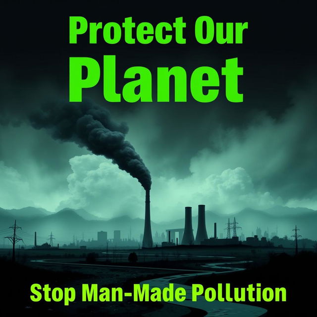 An impactful poster design focused on man-made pollution