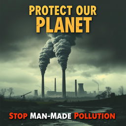 An impactful poster design focused on man-made pollution