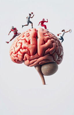 A highly detailed and realistic image of a human brain, featuring an anatomical cross-section that showcases its complex structure