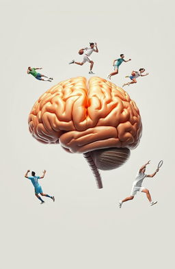 A highly detailed and realistic image of a human brain, featuring an anatomical cross-section that showcases its complex structure