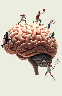 A highly detailed and realistic image of a human brain, featuring an anatomical cross-section that showcases its complex structure