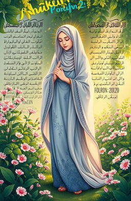 A detailed, respectful depiction of Fatima Zahra (s