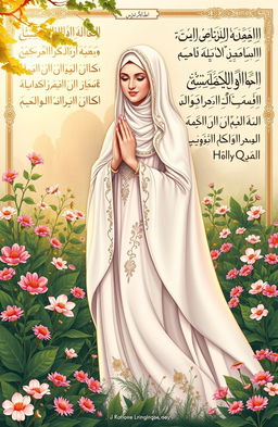 A detailed, respectful depiction of Fatima Zahra (s