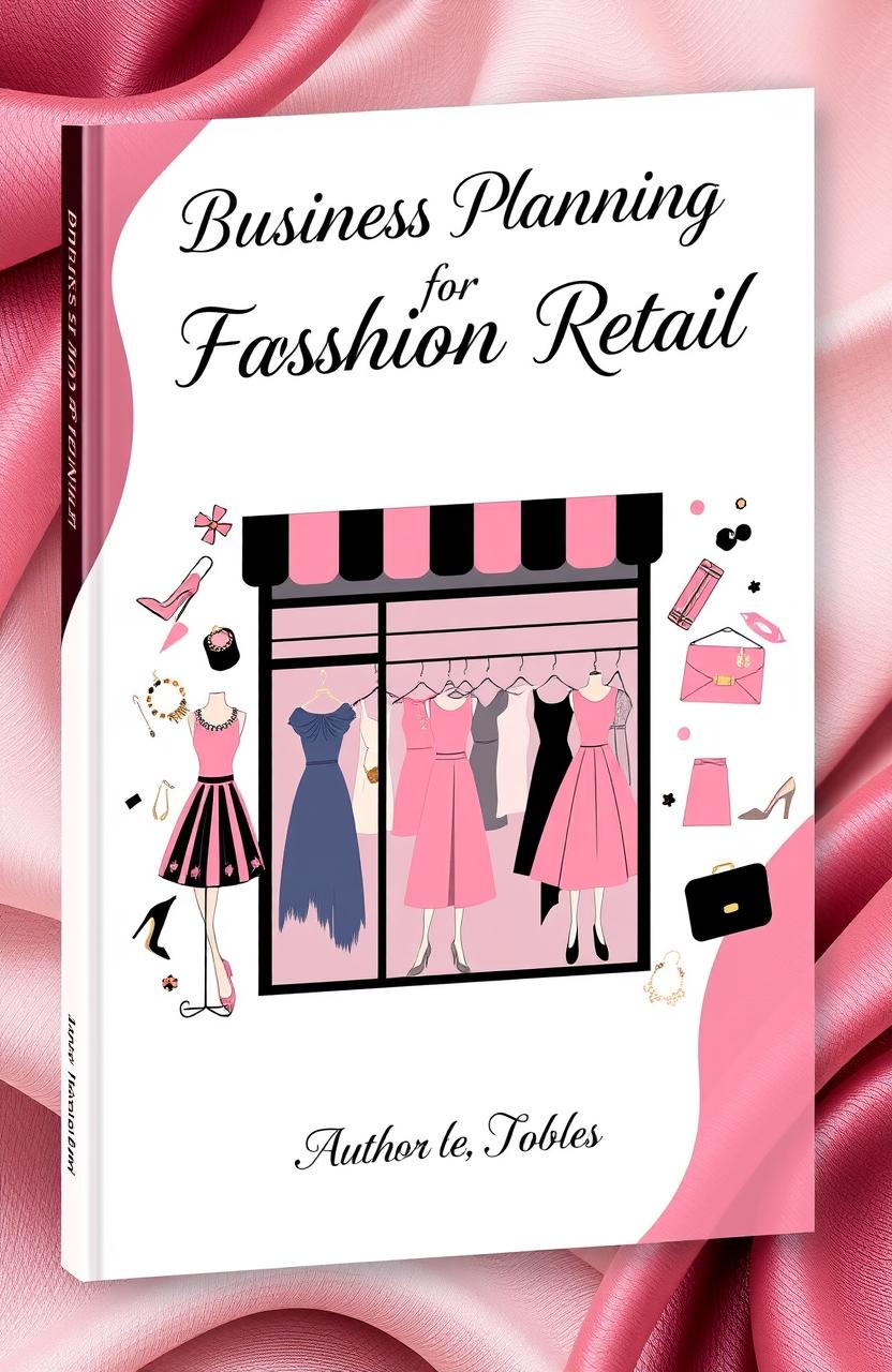 A captivating book cover design for a business planning guide focused on a fashion store