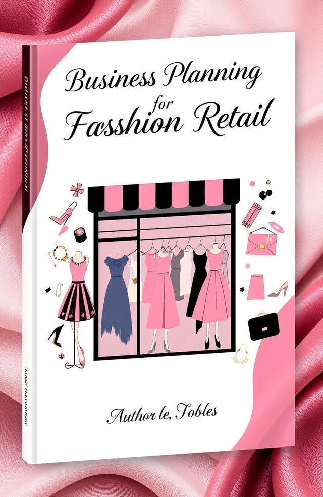 A captivating book cover design for a business planning guide focused on a fashion store