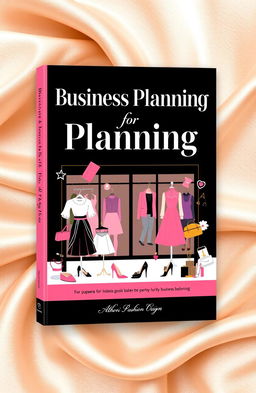A captivating book cover design for a business planning guide focused on a fashion store
