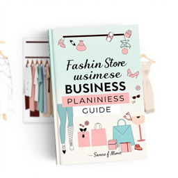 A visually appealing book cover for a business planning guide focused on a fashion store