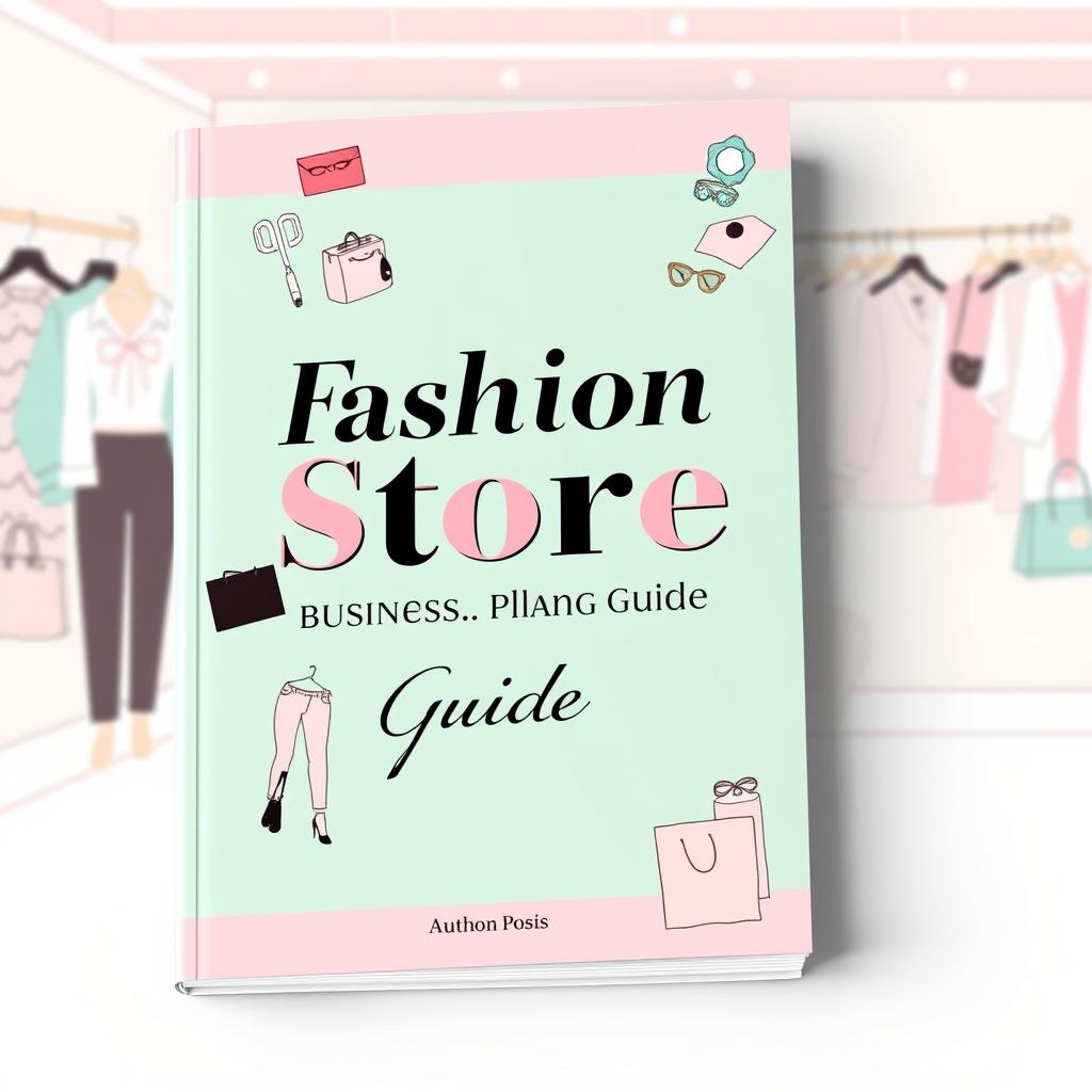 A visually appealing book cover for a business planning guide focused on a fashion store