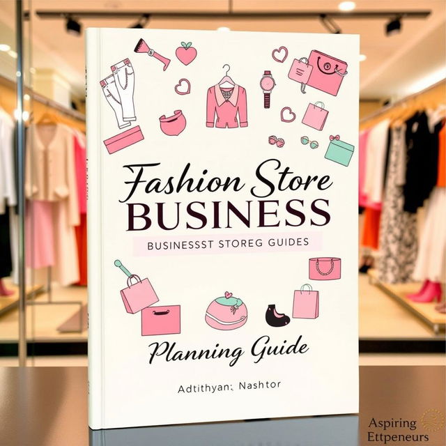 A visually appealing book cover for a business planning guide focused on a fashion store