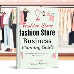 A visually appealing book cover for a business planning guide focused on a fashion store